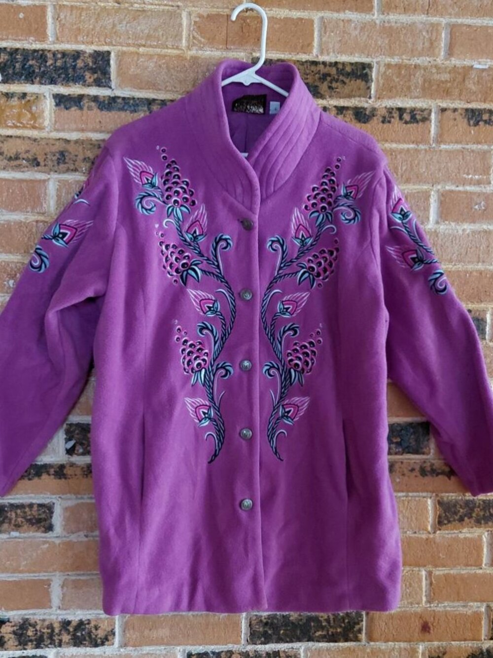 Bob Mackie Wearable Art Embroidered Violet Jacket